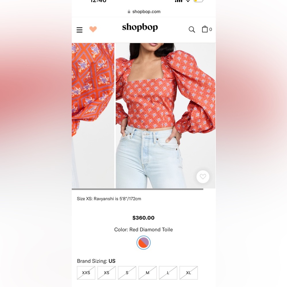 Crisp, lightweight, and finished with a fresh print, CAROLINE CONSTAS crop top